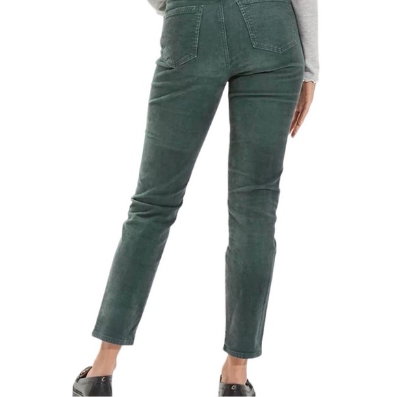 American Eagle 6 Mom Straight Jean Corduroy Stretch Green High Rise Cropped - Picture 2 of 9